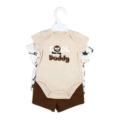 Boys 3 Piece Henley Bodysuit Short Set: Cool Like my Dadd