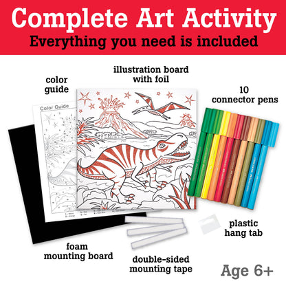 Marker Color by Number T-Rex Foil Fun Kit for Kids