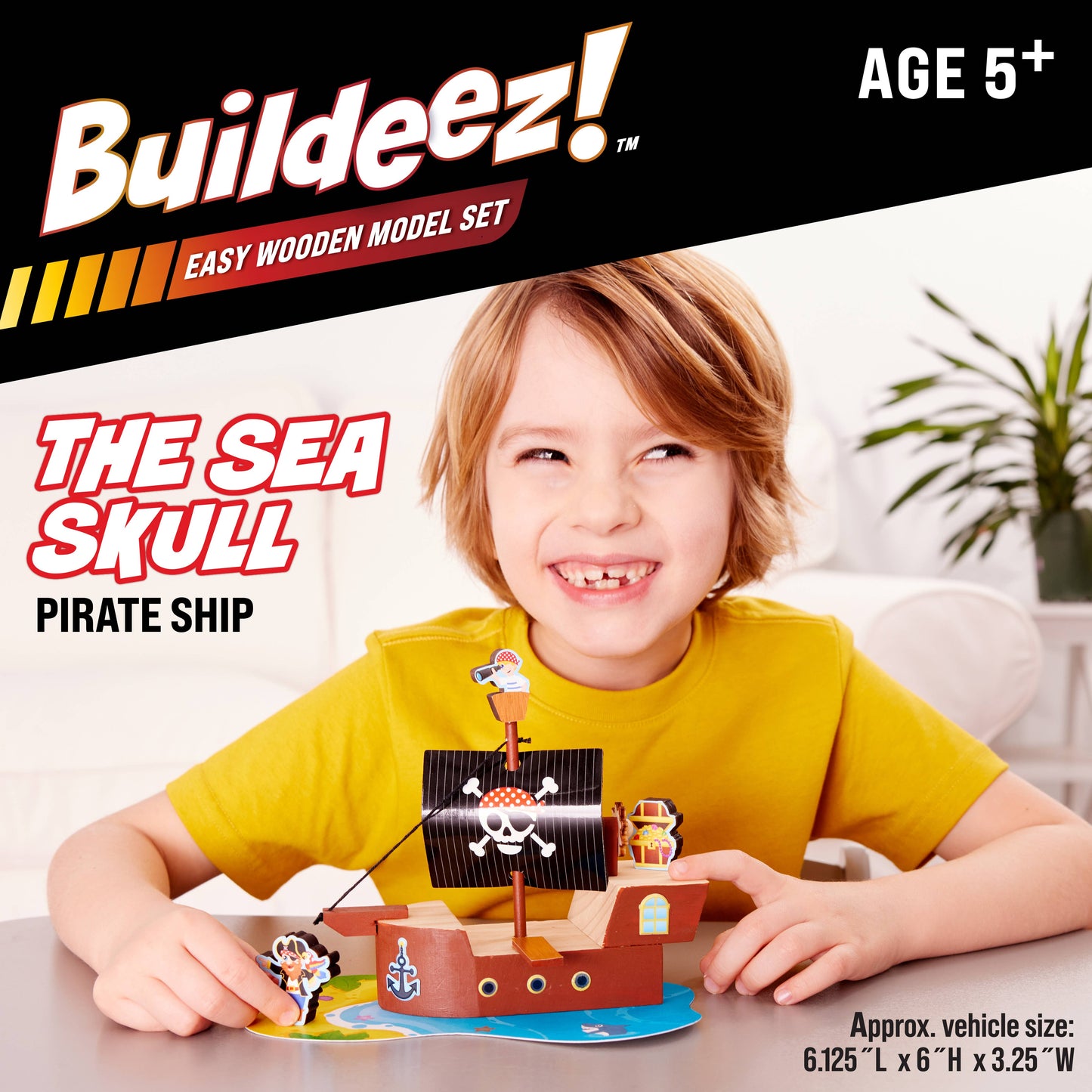 Buildeez! The Sea Skull Pirate Ship - DIY Wooden Craft Kit