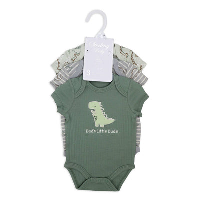 Boy’s 3 Pack Bodysuit Set: Dinosaur