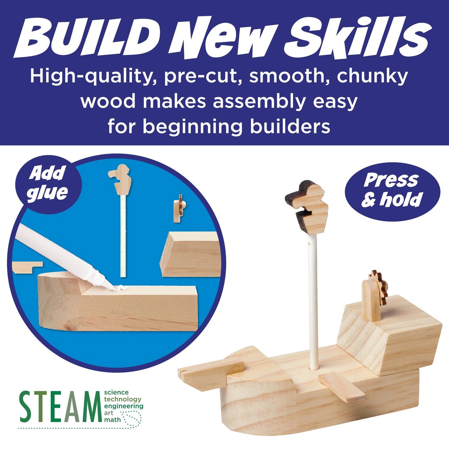 Buildeez! The Sea Skull Pirate Ship - DIY Wooden Craft Kit