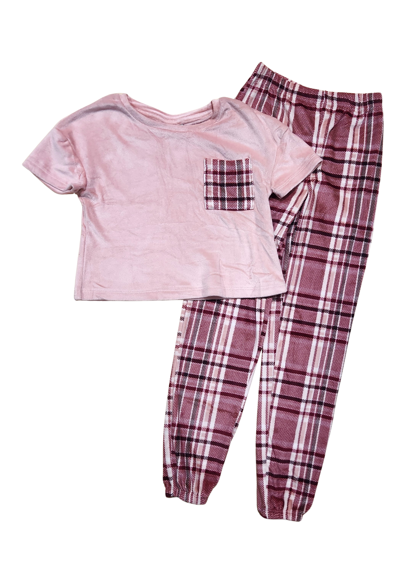 Youth Plaid Plush Pajamas