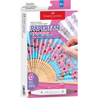 Paper Fan Painting Kit for Kids - Cherry Blossoms