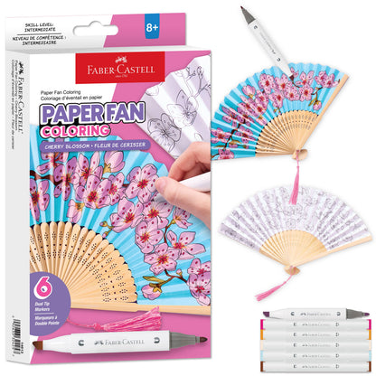 Paper Fan Painting Kit for Kids - Cherry Blossoms