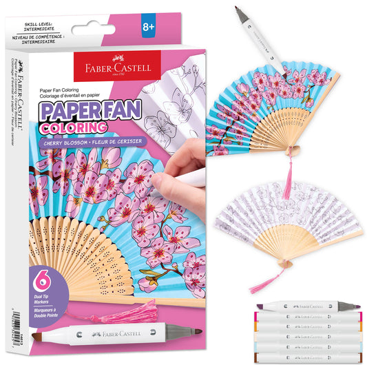 Paper Fan Painting Kit for Kids - Cherry Blossoms