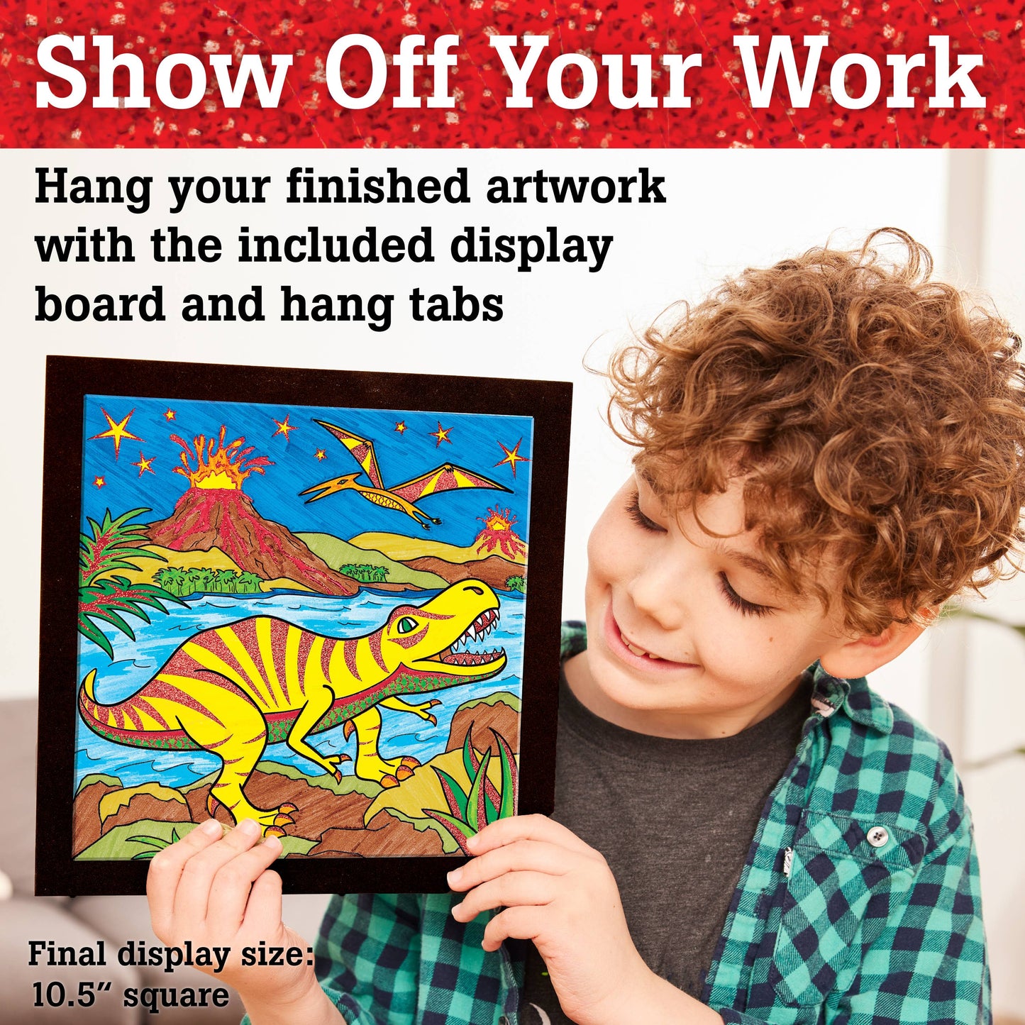 Marker Color by Number T-Rex Foil Fun Kit for Kids