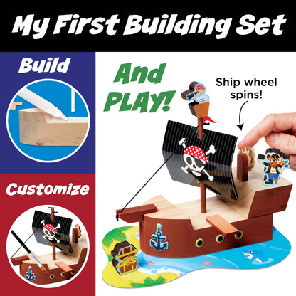 Buildeez! The Sea Skull Pirate Ship - DIY Wooden Craft Kit