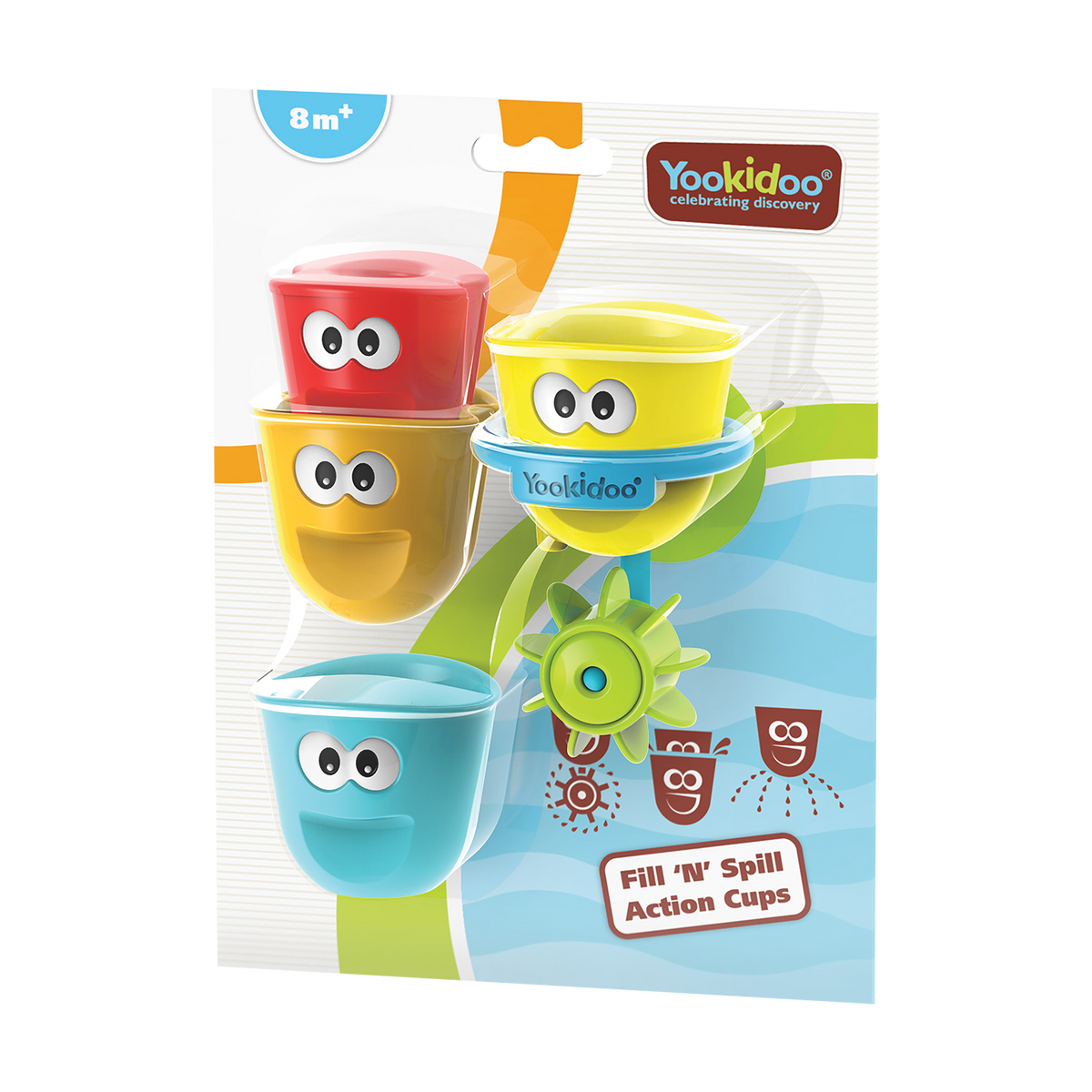 Yookidoo-Fill 'N' Spill Action Cups - Bath Toy - 9 months+
