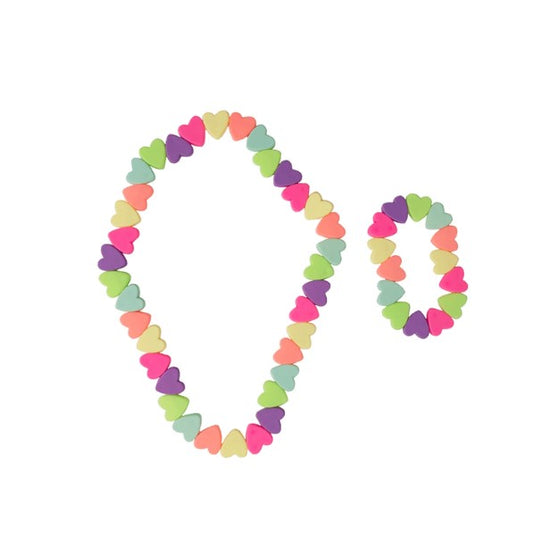 Sweet Tart Heart Necklace & Bracelet