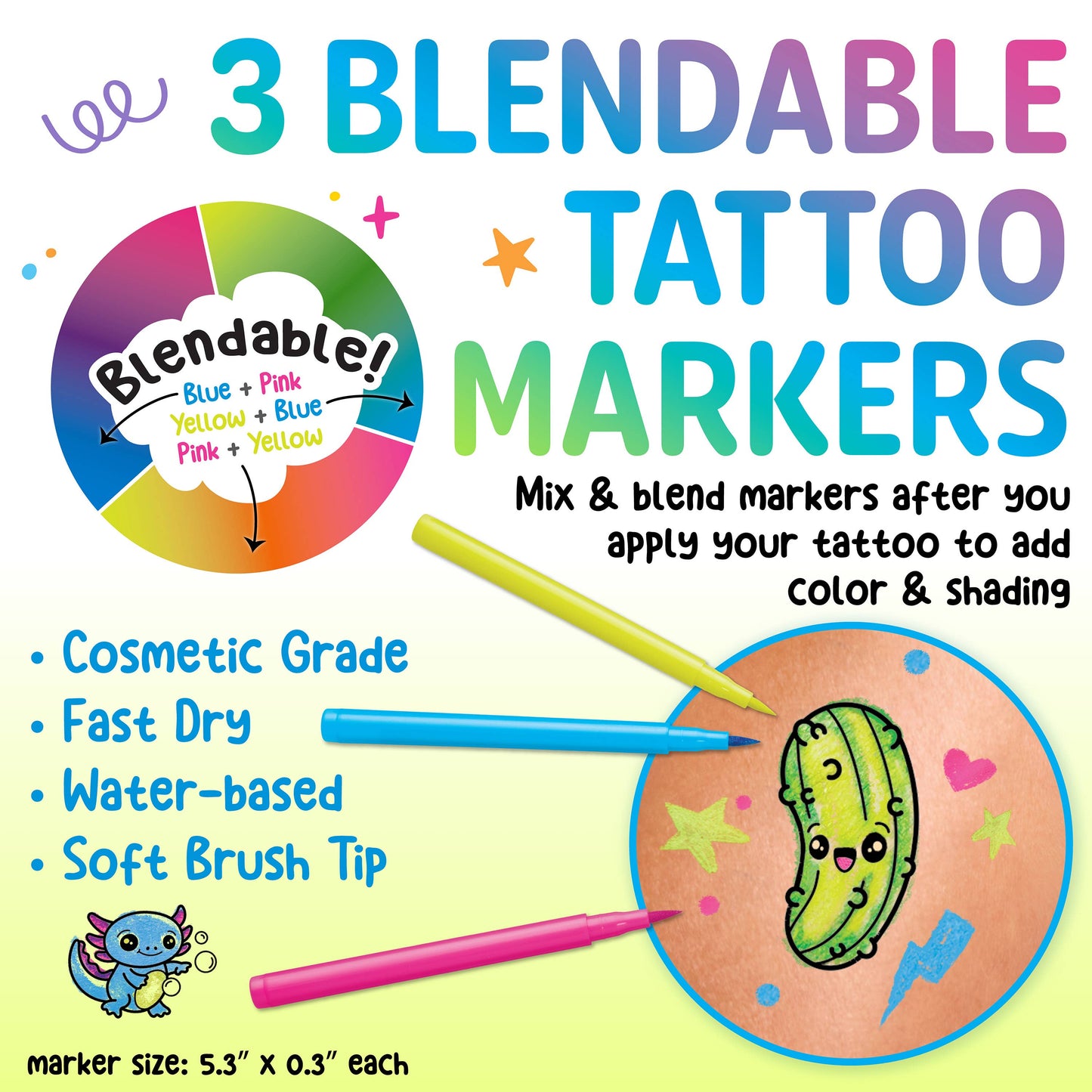 Color in Neon Tattoos Mini Craft Kit for Kids