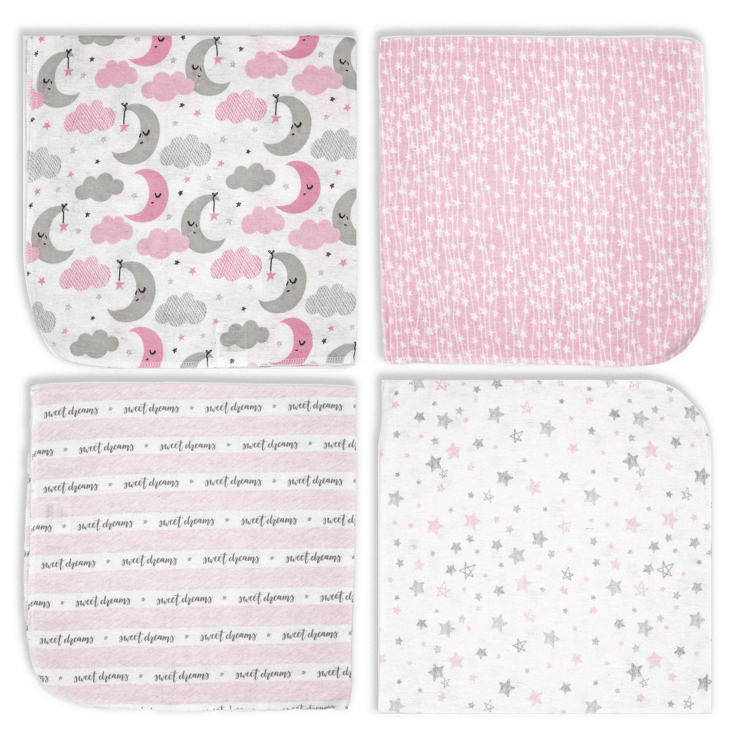 4 Pack Receiving Blanket – Hanging Sweet Dreams
