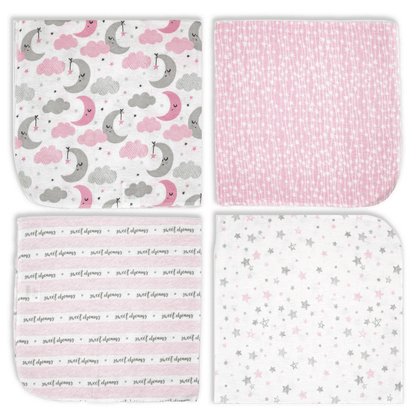 4 Pack Receiving Blanket – Hanging Sweet Dreams