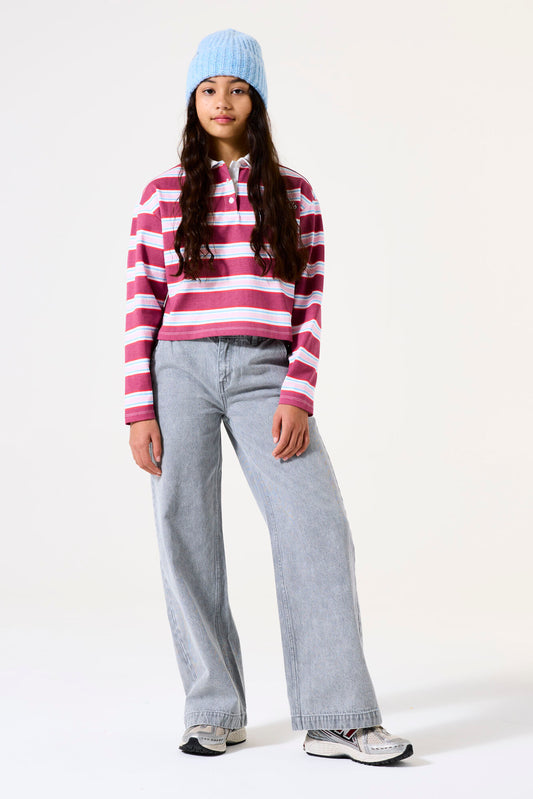 Wide Leg Grey Wash Jeans