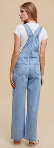 Women's Soft Mineral Wash Straight Wide Leg Overall