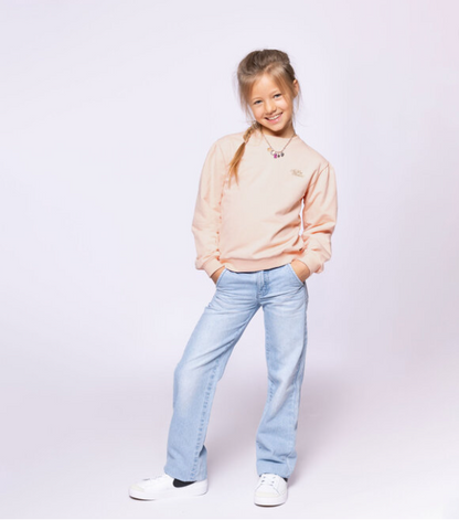 Girls Paper bag Light Wash Jeans