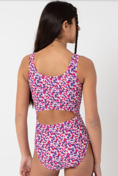 Youth Cut Out Floral Swimsuit