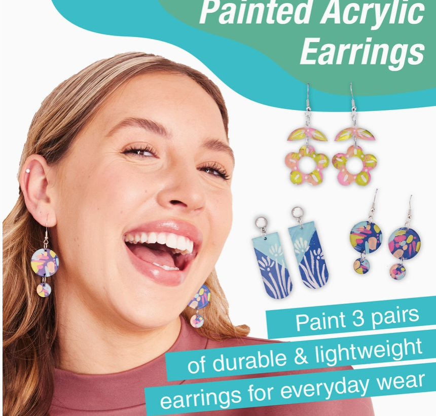 Painted Acrylic Earrings -Craft Kit