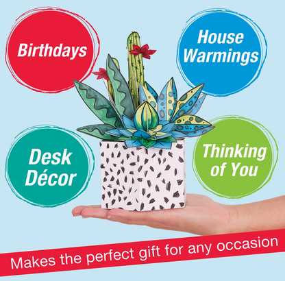Pop Up Coloring Succulents Bouquet -Coloring Craft