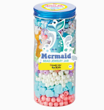 Bead Jewelry Jar Mermaid - Diy Bracelet Craft Kit For Kids