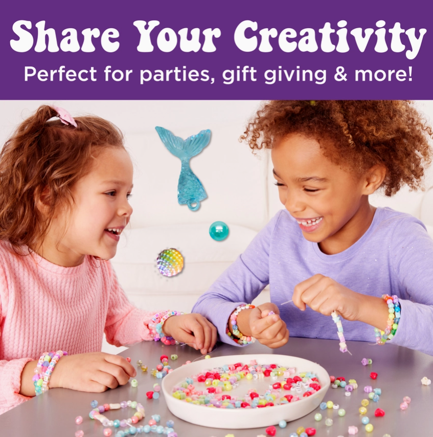 Bead Jewelry Jar Mermaid - Diy Bracelet Craft Kit For Kids