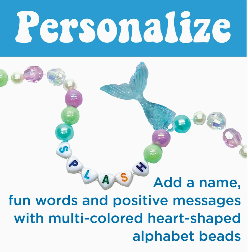 Bead Jewelry Jar Mermaid - Diy Bracelet Craft Kit For Kids