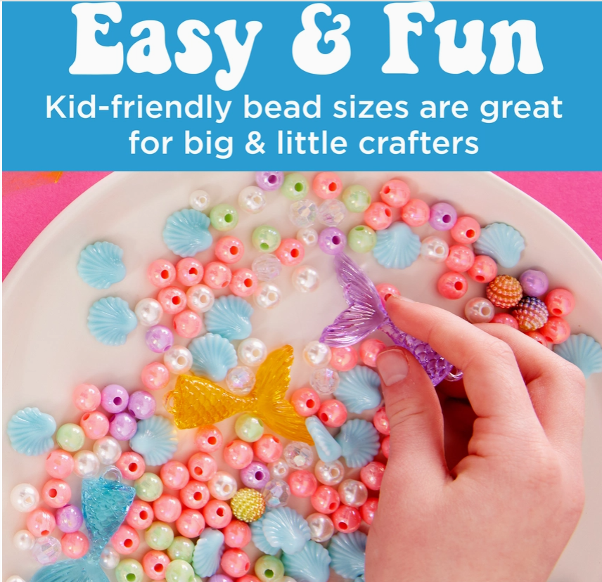 Bead Jewelry Jar Mermaid - Diy Bracelet Craft Kit For Kids