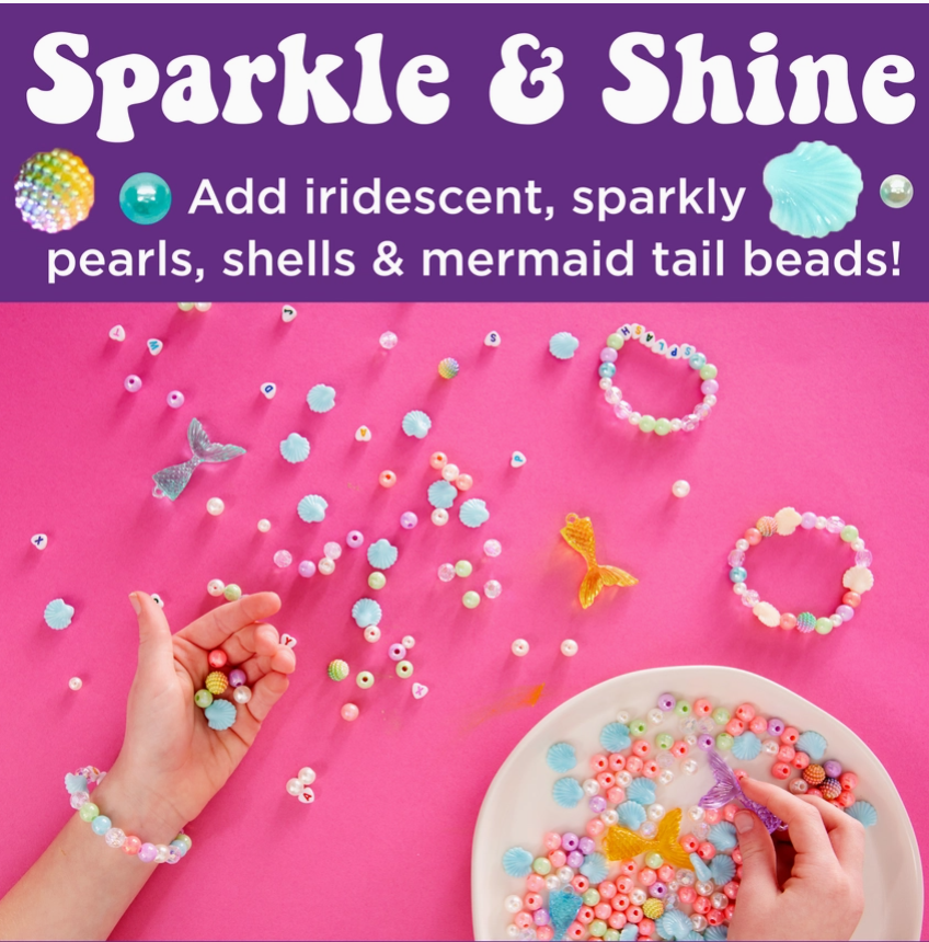 Bead Jewelry Jar Mermaid - Diy Bracelet Craft Kit For Kids