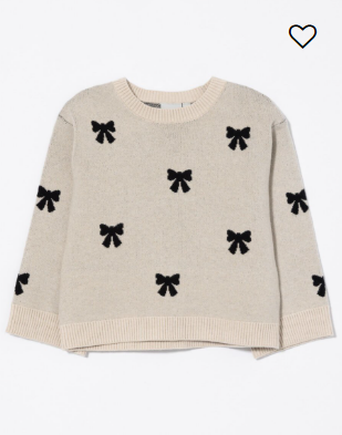 Girl's Bowtiful Crewneck Sweater