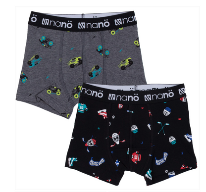 Boys' 2-pack dark grey heather boxers