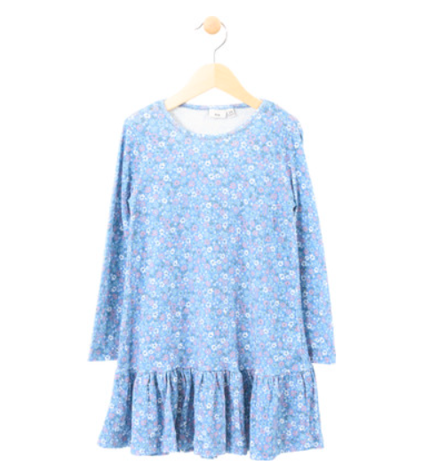 Girls Stretch Floral Swing Dress