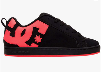 Womens Court Graffik Skate Shoe -Black/Hot Pink