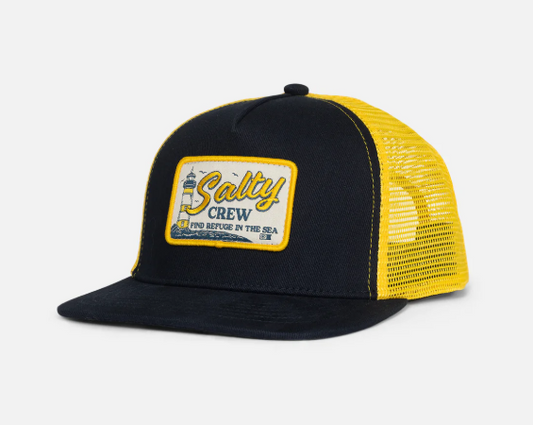 Ashore Boys Trucker Hat - Navy Gold