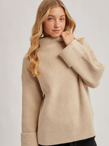 Funnel Neck Oversized Pullover