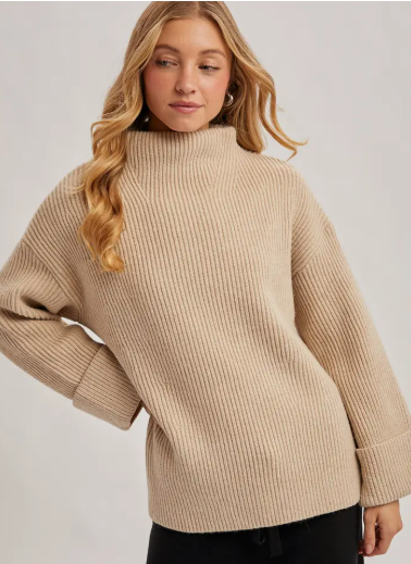 Funnel Neck Oversized Pullover