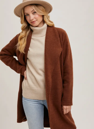 Open Front Knit Coat Jacket