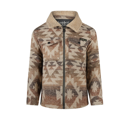 Printed Beige Wool Shacket