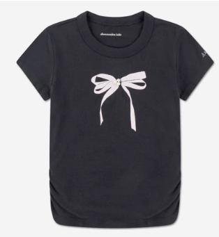Pearl Bow Ruched Tee