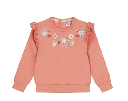 Ruffled Floral Crewneck