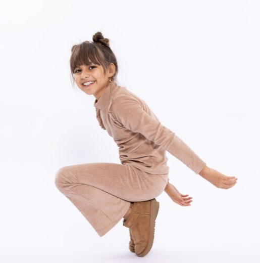 Taupe Corduroy Flare Pants