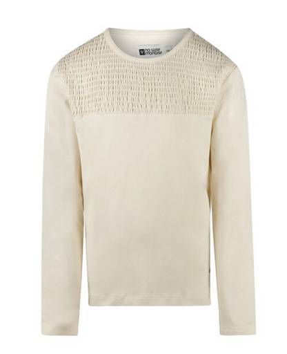 Smocked Off-White Long Sleeve