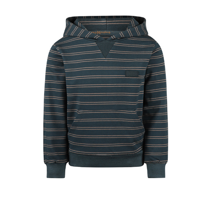 Steel Blue Striped Hoodie