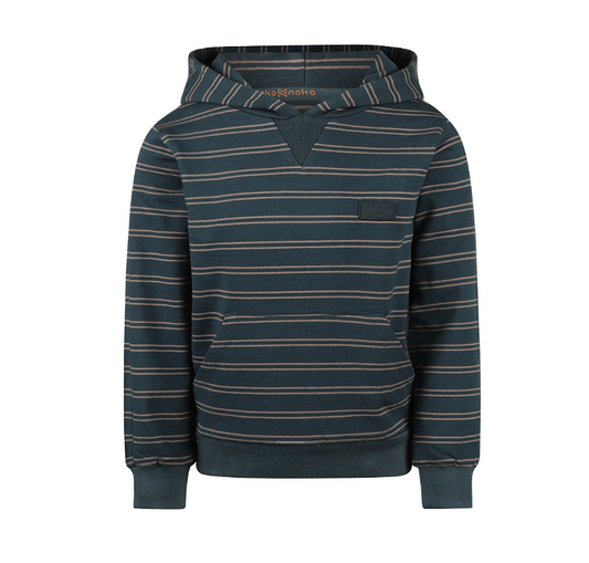 Steel Blue Striped Hoodie