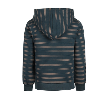 Steel Blue Striped Hoodie