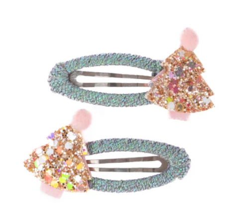 Minty Christmas Holiday Hair Clips, 2 Pcs