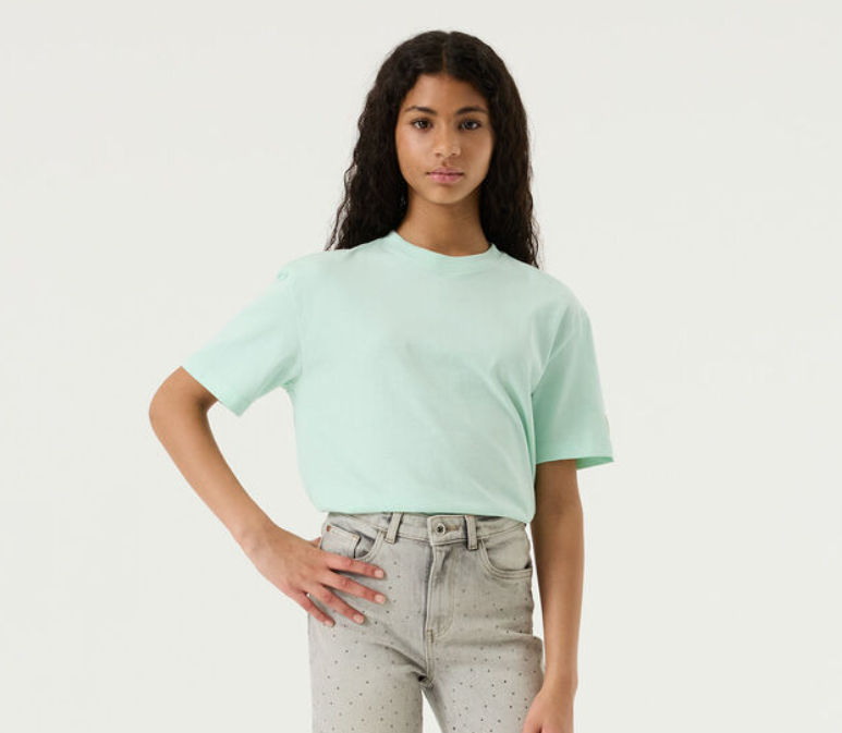 Youth mint green crop tee