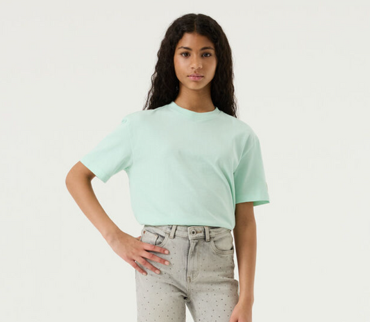 Youth mint green crop tee