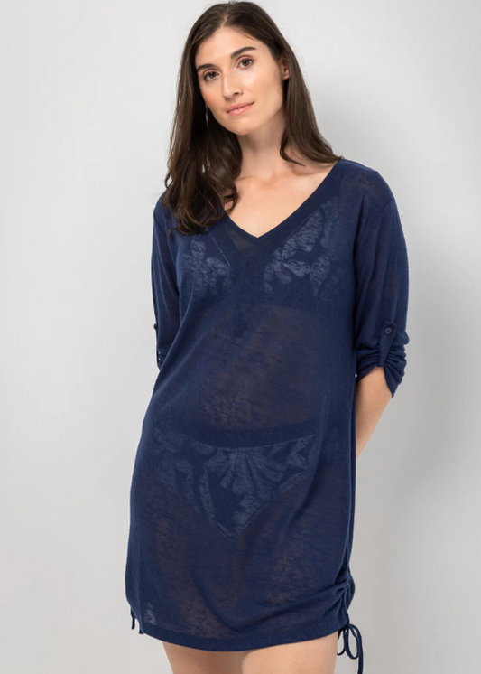 Women's Linen Look  Tunic Swim Cover-Up
