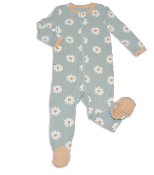 Bamboo Footie w/ Two Way Zipper(Daisy)