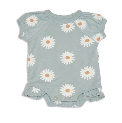 Bamboo Short Sleeve Ruffle Onesie (Daisy)