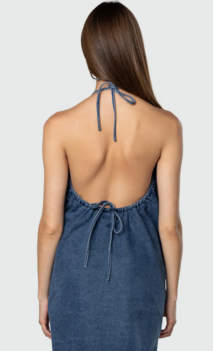 Denim Halter Dress